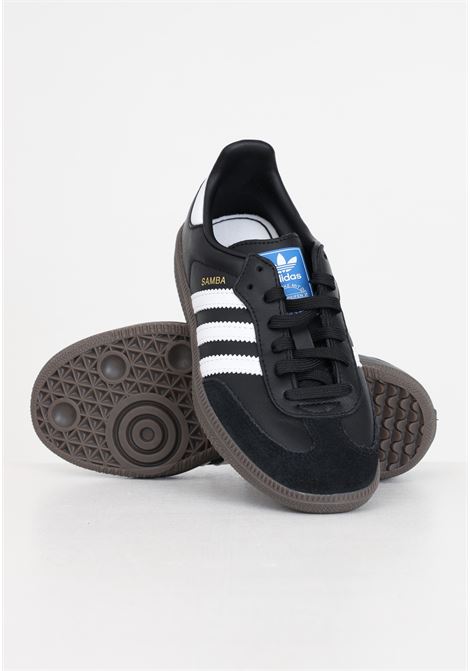 Sneakers bambino bambina nere e bianca strisce laterali Samba OG C ADIDAS ORIGINALS | IE3678.